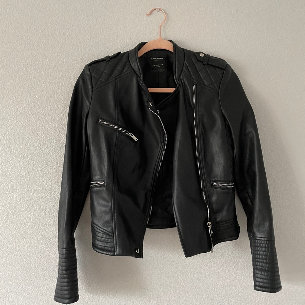 Zara faux leather jacket